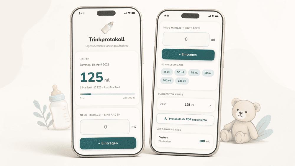 Online-Trinkprotokoll für Babys